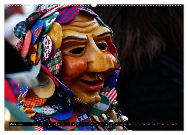 Produktbild: Alemannische Masken (hochwertiger Premium Wandkalender 2026 DIN A2 quer), Kunstdruck in Hochglanz