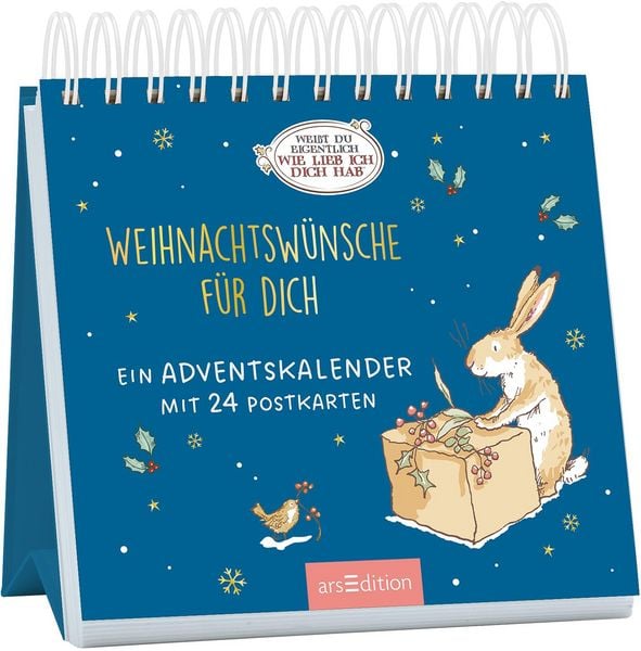 Produktbild: Postkarten-Adventskalender. Wei&szlig;t du eigentlich, wie lieb ich dich hab? Weihnachtsw&uuml;nsche f&uuml;r dich