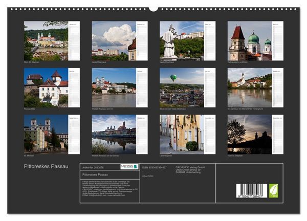 Produktbild: Pittoreskes Passau (hochwertiger Premium Wandkalender 2026 DIN A2 quer), Kunstdruck in Hochglanz
