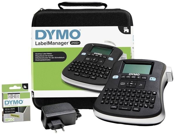 DYMO LabelManager 210D+, Eingabetastatur QWERTZ mit Aufbewahrungskoffer und Netzadapter