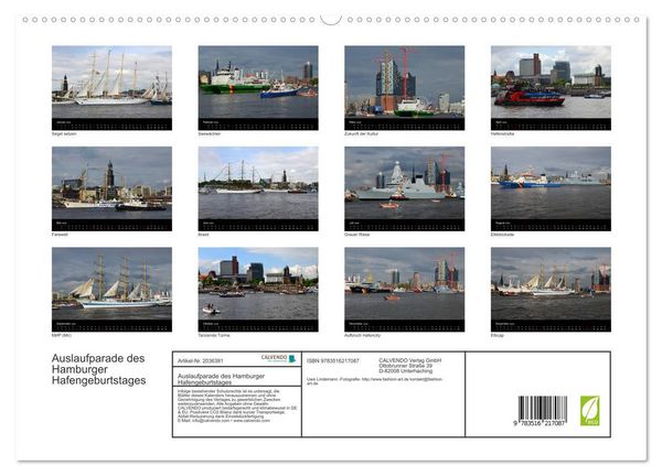 Produktbild: Auslaufparade des Hamburger Hafengeburtstages (hochwertiger Premium Wandkalender 2026 DIN A2 quer), Kunstdruck in Hochglanz