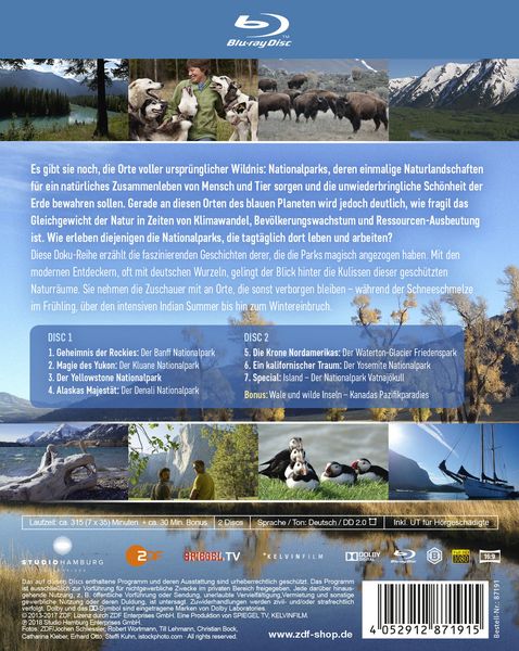 Produktbild: Im Zauber der Wildnis - Vom Leben in Nordamerikas Nationalparks (Banff, Kluane, Yellowstone, Denali, Waterton Glacier, Yosemite) / Inkl. Special: Der Vatnaj&ouml;kull Nationalpark [2 BRs]