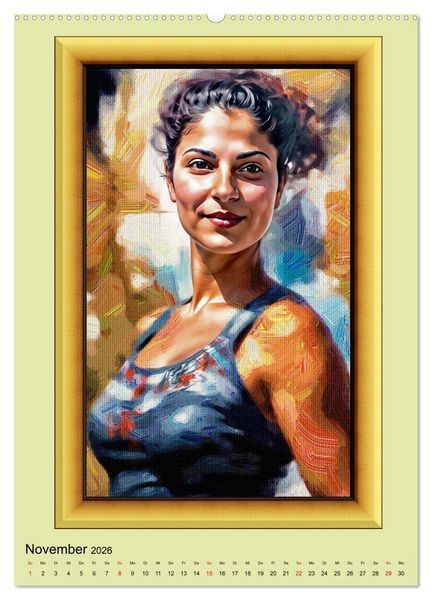 Produktbild: Das Wesentliche im Detail, Frauenportr&auml;ts in &Ouml;l gemalt (hochwertiger Premium Wandkalender 2026 DIN A2 hoch), Kunstdruck in Hochglanz