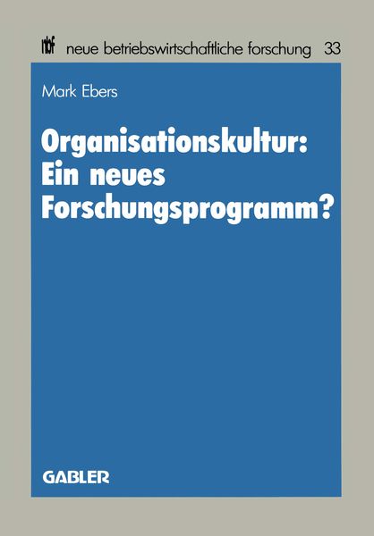 Produktbild: Organisationskultur: Ein neues Forschungsprogramm?