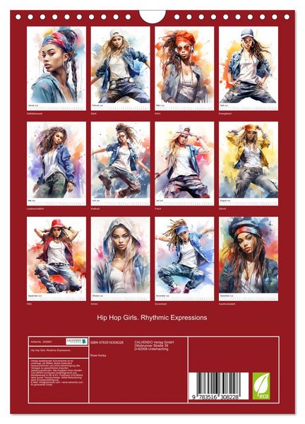 Produktbild: Hip Hop Girls. Rhythmic Expressions (Wandkalender 2026 DIN A4 hoch), CALVENDO Monatskalender