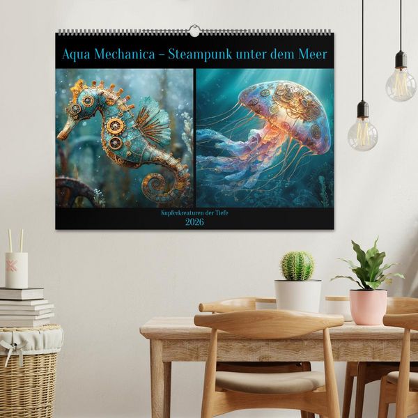 Produktbild: Aqua Mechanica &ndash; Steampunk unter dem Meer (Wandkalender 2026 DIN A2 quer), CALVENDO Monatskalender