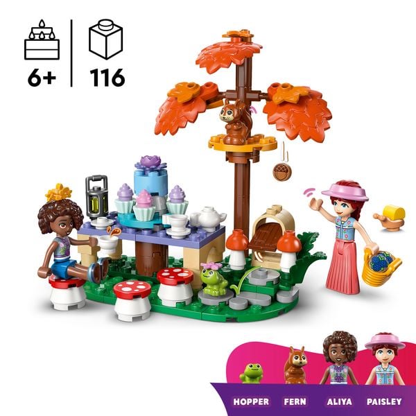 Produktbild: LEGO Friends 42690 Teeparty im Wald, Bauset mit 2 Spielfiguren, Frosch und Eichh&ouml;rnchen