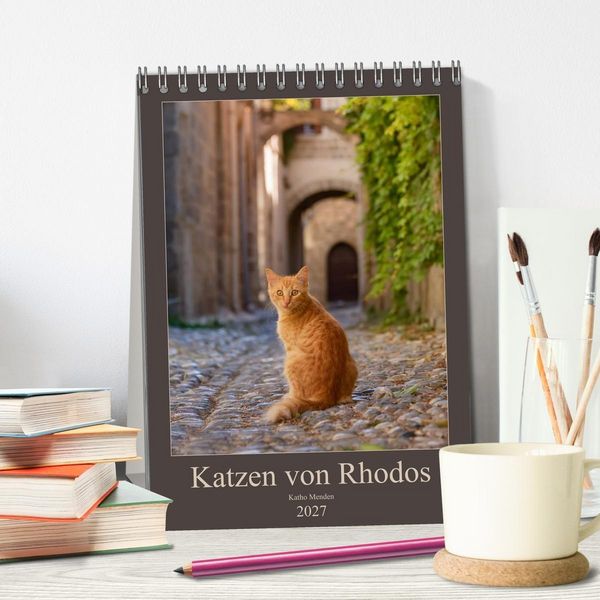 Produktbild: Katzen von Rhodos (Tischkalender 2027 DIN A5 hoch), CALVENDO Monatskalender