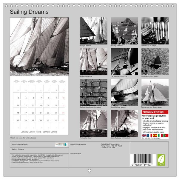 Produktbild: Sailing Dreams (Wall Calendar 2027 12 &times; 12 Inch) CALVENDO 12 Month Wall Calendar