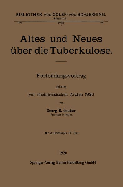 Produktbild: Altes und Neues &uuml;ber die Tuberkulose