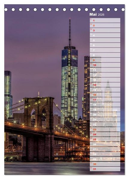 Produktbild: New York City Geburtstagskalender (Tischkalender 2026 DIN A5 hoch), CALVENDO Monatskalender