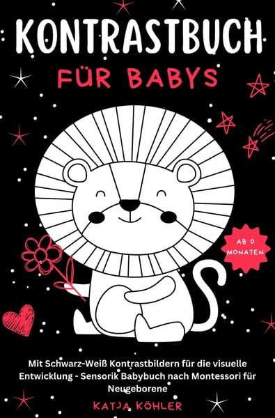 Produktbild: Kontrastbuch f&uuml;r Babys Mit Schwarz-Wei&szlig; Kontrastbildern f&uuml;r die visuelle Entwicklung Sensorik Babybuch nach Montessori f&uuml;r Neugeborene