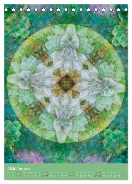 Produktbild: Meditative Pflanzenmandalas (Tischkalender 2026 DIN A5 hoch), CALVENDO Monatskalender