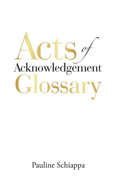 Produktbild: Acts of Acknowledgement Glossary