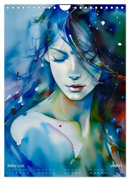 Produktbild: WILD FREI SCH&Ouml;N Aquarell-Portraits (Wandkalender 2026 DIN A4 hoch), CALVENDO Monatskalender