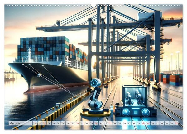 Produktbild: Die Zukunft im Hamburger Hafen: Visionen und M&ouml;glichkeiten von Morgen. (hochwertiger Premium Wandkalender 2026 DIN A2 quer), Kunstdruck in Hochglanz