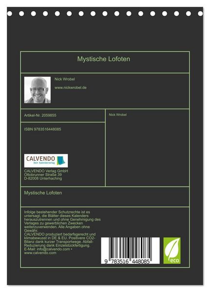 Produktbild: Mystische Lofoten (Tischkalender 2026 DIN A5 hoch), CALVENDO Monatskalender