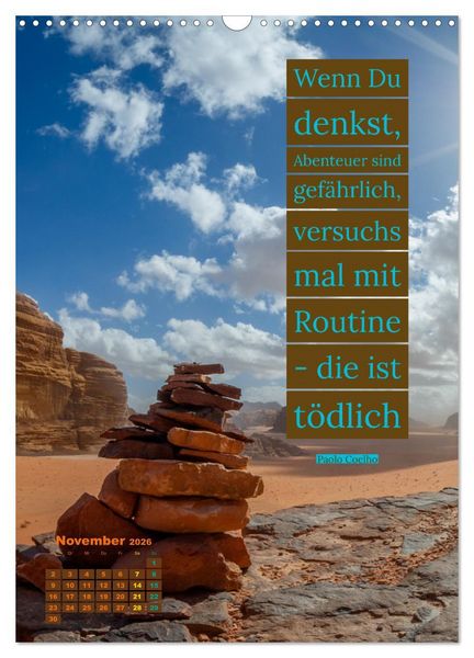 Produktbild: Verr&uuml;ckt nach REISEN Fernweh - Travel - Spr&uuml;che (Wandkalender 2026 DIN A3 hoch), CALVENDO Monatskalender