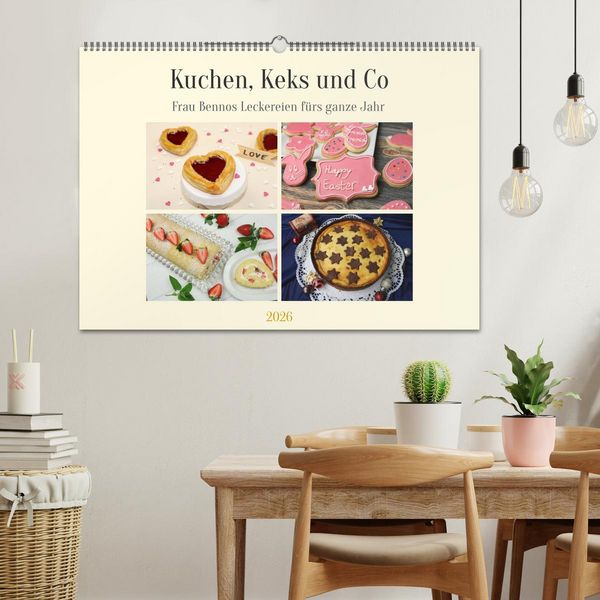 Produktbild: Kuchen, Keks und Co: Frau Bennos Leckereien f&uuml;r das ganze Jahr (Wandkalender 2026 DIN A2 quer), CALVENDO Monatskalender
