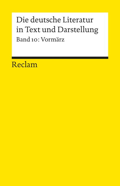Die deutsche Literatur 10 / Vormärz, Taschenbuch von Florian Vassen, Reclam, Philipp, 978-3-15-009637-6