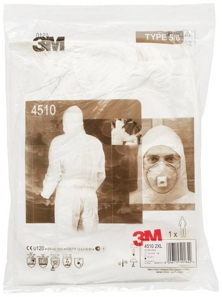 Produktbild: 3M 4510XL Schutzanzug 4510 Kleider-Gr&ouml;&szlig;e: XL Wei&szlig;