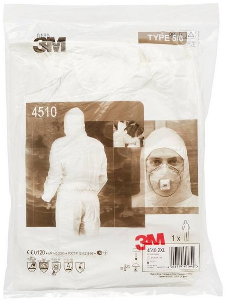 Produktbild: 3M 4510XXL Schutzanzug 4510 Kleider-Gr&ouml;&szlig;e: XXL Wei&szlig;