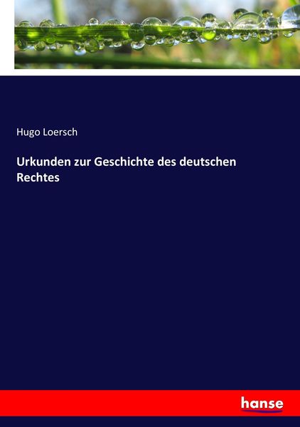 Produktbild: Urkunden zur Geschichte des deutschen Rechtes