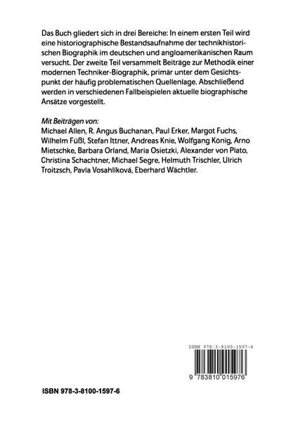 Produktbild: Biographie und Technikgeschichte