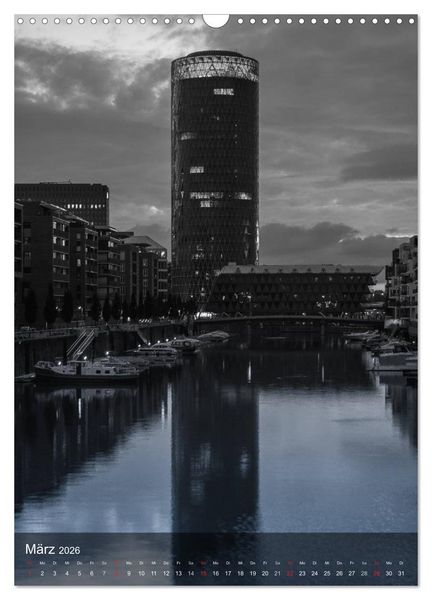 Produktbild: Frankfurt monochrom (Wandkalender 2026 DIN A3 hoch), CALVENDO Monatskalender