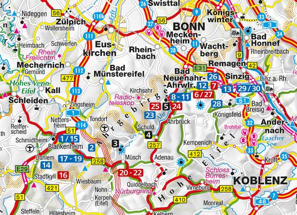 Produktbild: KOMPASS Wanderf&uuml;hrer Premiumwanderweg Ahrsteig mit Rotweinwanderweg, 30 Touren/Etappen mit Extra-Tourenkarte