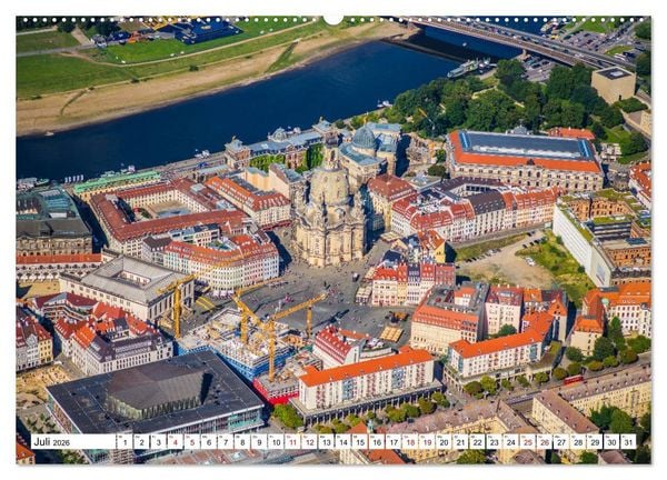 Produktbild: Sachsens Glanz - historische H&ouml;hepunkte aus der Vogelperspektive (Wandkalender 2026 DIN A2 quer), CALVENDO Monatskalender