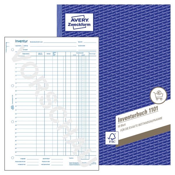 Produktbild: AVERY Zweckform Inventurbuch 50 Originale DIN A4 50 Blatt