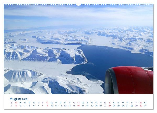 Produktbild: Polarflug Kurs Nordpol (Wandkalender 2026 DIN A2 quer), CALVENDO Monatskalender