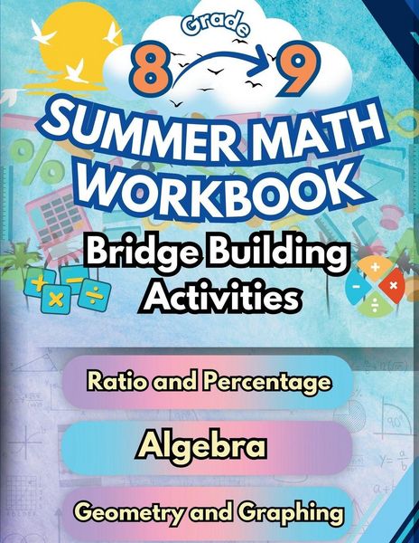 Produktbild: Summer Math Workbook | 8-9 Grade Bridge Building Activities
