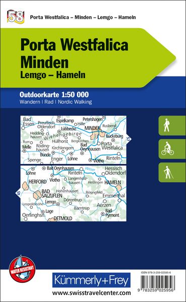 Produktbild: K&uuml;mmerly+Frey Outdoorkarte Deutschland 58 Porta Westfalica, Minden 1:50.000