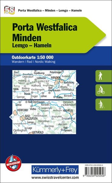 Produktbild: Porta Westfalica - Minden Lemgo, Hameln Nr. 58 Outdoorkarte Deutschland 1:50 000
