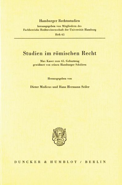 Produktbild: Studien im r&ouml;mischen Recht.
