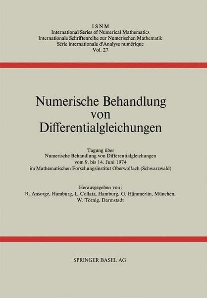 Produktbild: Numerische Behandlung von Differentialgleichungen