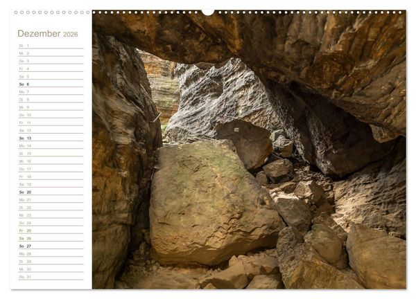 Produktbild: H&ouml;hlen, Grotten, Boofen - Elbsandstein (Wandkalender 2026 DIN A2 quer), CALVENDO Monatskalender