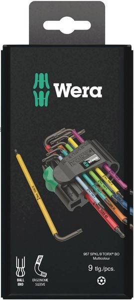 Wera 967/9 Winkelschraubendreher-Set T 8, T 9, T 10, T 15, T 20, T 25, T 27, T 30, T 40 9teilig