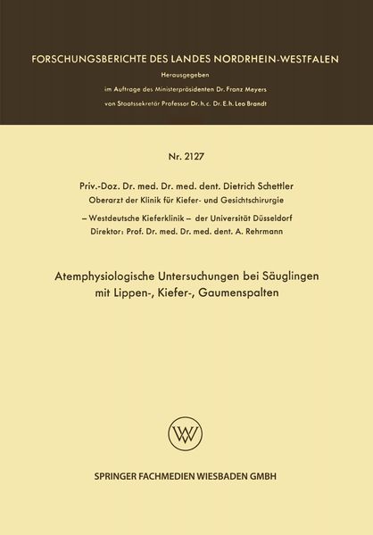 Produktbild: Atemphysiologische Untersuchungen bei S&auml;uglingen mit Lippen-, Kiefer-, Gaumenspalten