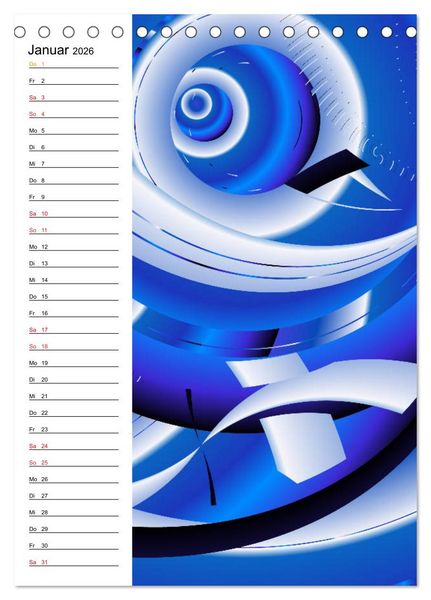Produktbild: Geometrische Raumeindr&uuml;cke Planer (Tischkalender 2026 DIN A5 hoch), CALVENDO Monatskalender