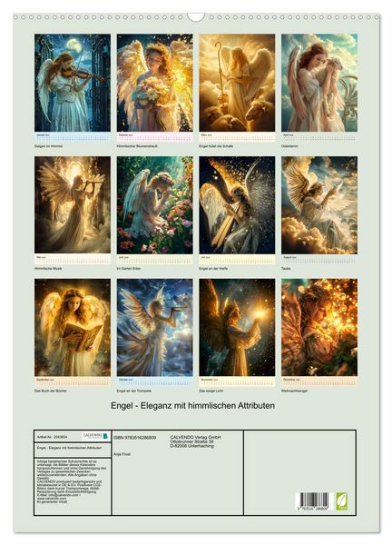 Produktbild: Engel - Eleganz mit himmlischen Attributen (Wandkalender 2026 DIN A2 hoch), CALVENDO Monatskalender