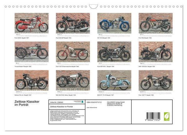 Produktbild: Zeitlose Klassiker im Portr&auml;t (Wandkalender 2027 DIN A3 quer), CALVENDO Monatskalender