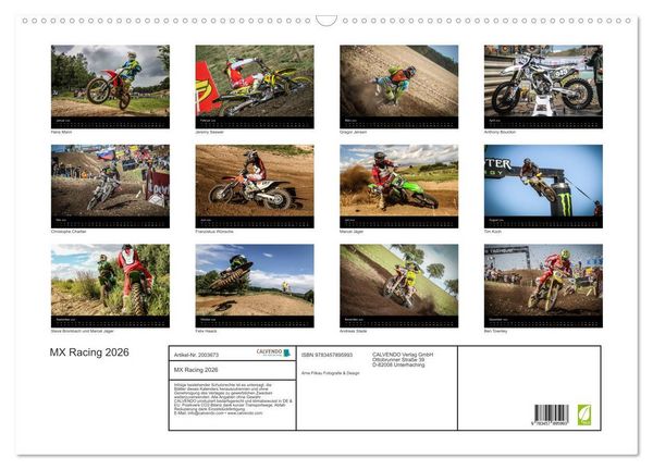 Produktbild: MX Racing 2026 (Wandkalender 2026 DIN A2 quer), CALVENDO Monatskalender