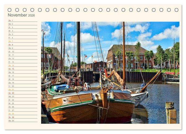 Produktbild: Ostfriesland - Museumshafen Carolinensiel (Tischkalender 2026 DIN A5 quer), CALVENDO Monatskalender