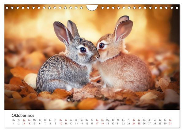 Produktbild: Fantastisch, flauschig, frech! - Ein Kaninchenkalender (Wandkalender 2026 DIN A4 quer), CALVENDO Monatskalender