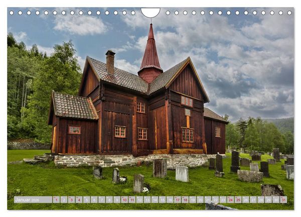 Produktbild: Norwegens Stabkirchen (Wandkalender 2026 DIN A4 quer), CALVENDO Monatskalender