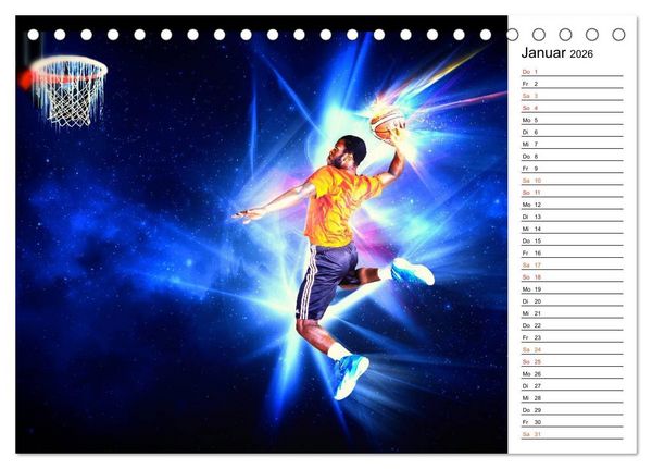 Produktbild: Basketball Fantasiewelten (Tischkalender 2026 DIN A5 quer), CALVENDO Monatskalender