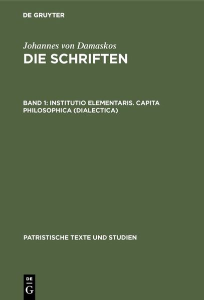 Produktbild: Institutio elementaris. Capita philosophica (Dialectica)